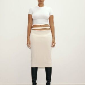 KHY by Kylie Sueded Stretch Cutout Skirt Stone